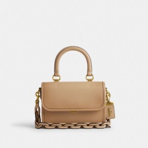 Beige Coach Rogue Top Handle Glovetanned Leather Women Handbag | PH_CH85789