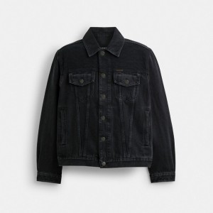 Black Coach Black Denim In Organic Cotton Men Jackets | PH_CH17361