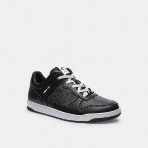 Black Coach C201 In Signature Men Sneakers | PH_CH79965