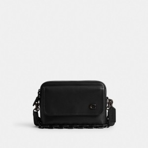 Black Coach Charter Flap 24 Men Crossbody Bags | PH_CH54907