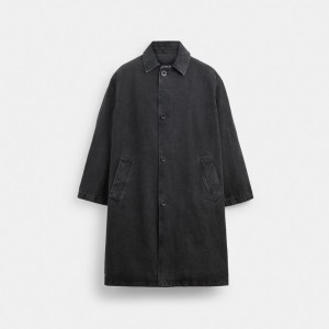 Black Coach Denim Balmaccan In Organic Cotton Men Jackets | PH_CH20099