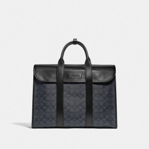 Black Coach Gotham Portfoli In Signature Canvas Copper Men Briefcase | PH_CH39855