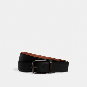 Black Coach Harness Buckle Cut To Size Reversible Belt 38 Mm Men Belts | PH_CH95283