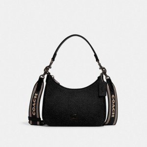 Black Coach Hobo With Signature Men Crossbody Bags | PH_CH51876