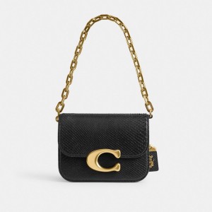 Black Coach Idol In Python Brass Women Shoulder Bags | PH_CH86776