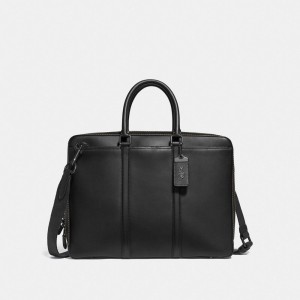 Black Coach Metropolitan Slim Copper Men Briefcase | PH_CH79961