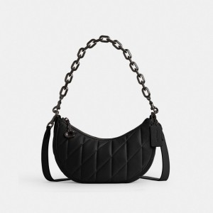 Black Coach Mira With Pillow Quilting Nappa Leather Women Shoulder Bags | PH_CH58000