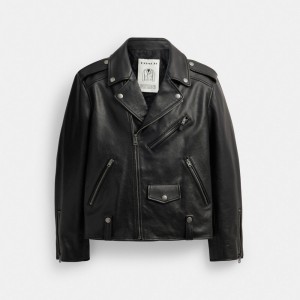 Black Coach Moto Men Jackets | PH_CH50997