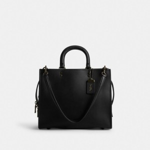 Black Coach Rogue Glovetanned Leather Women Handbag | PH_CH16868