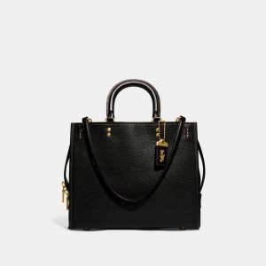 Black Coach Rogue In Regenerative Leather Pebble Leather Women Shoulder Bags | PH_CH34442