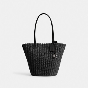 Black Coach Small Straw Women Tote Bag | PH_CH49410