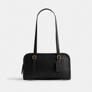 Black Coach Swing Zip Brass Women Shoulder Bags | PH_CH21953