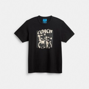 Black Coach The Lil Nas X Drop Signature Cats Women T Shirts | PH_CH62874