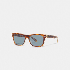 Blue Coach Beveled Signature Square Men Sunglasses | PH_CH44266