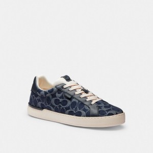 Blue Coach Lowline Low Top In Signature Denim Denim Men Sneakers | PH_CH21321