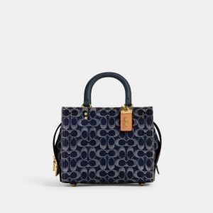 Blue Coach Rogue 25 In Signature Denim Brass Women Handbag | PH_CH15339