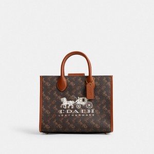 Brown Coach Ace 26 With Horse And Carriage Print Brass Women Tote Bag | PH_CH21918