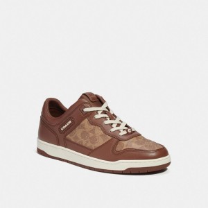 Brown Coach C201 In Signature Men Sneakers | PH_CH26428