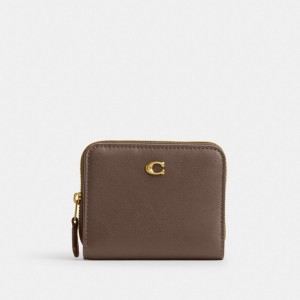 Dark Grey Coach Billfold Refined Calf Leather Women Small Wallets | PH_CH32021