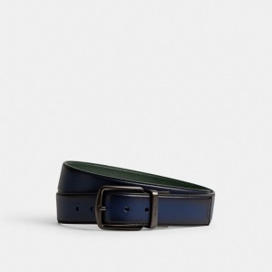 Deep Blue Coach Harness Buckle Cut To Size Reversible Belt 38 Mm Men Belts | PH_CH15711