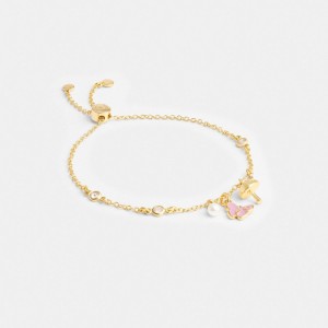 Gold Coach Garden Charms Slider Women Bracelets | PH_CH58272