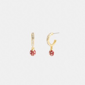 Gold Coach Garden Ladybug Drop Women Earrings | PH_CH21352