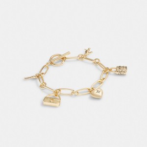 Gold Coach Iconic Charm Chain Women Bracelets | PH_CH42876