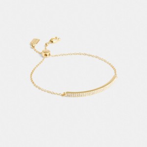 Gold Coach Pavé Bar Slider Women Bracelets | PH_CH67443