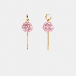 Gold / Pink Coach Lollipop Women Earrings | PH_CH19801