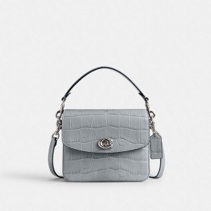 Grey Blue Coach Cassie 19 Croc Embossed Leather Women Crossbody Bags | PH_CH22381