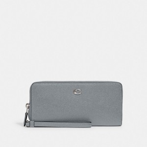 Grey Blue Coach Continental Crossgrain Leather Women Large Wallets | PH_CH25837