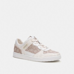 Grey Coach C201 In Signature Jacquard Chalk Men Sneakers | PH_CH85086