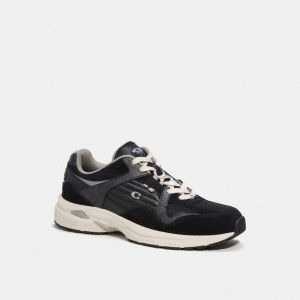 Grey / Black Coach C301 With Signature Men Sneakers | PH_CH38162