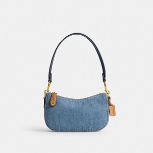 Indigo Coach Swinger 20 Brass Women Shoulder Bags | PH_CH15777