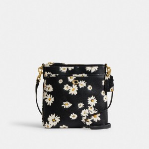 Multicolor Coach Kitt Messenger With Floral Print Brass Women Crossbody Bags | PH_CH95332