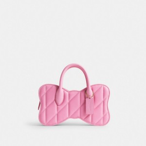 Pink Coach Bow With Quilting B4 Women Crossbody Bags | PH_CH91043