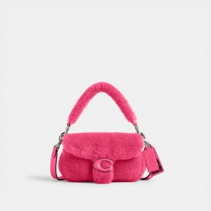 Pink Coach The Lil Nas X Drop Tabby 18 In Shearling Women Shoulder Bags | PH_CH89387