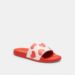 Red Coach Udele Sport With Valentine's Print Rubber Women Sandals | PH_CH70209