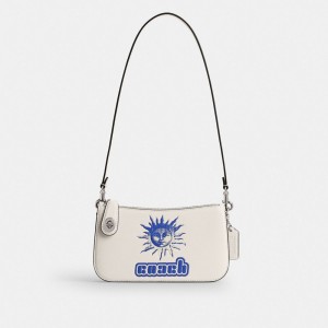 Silver Coach The Lil Nas X Drop Penn Refined Calf Leather Women Shoulder Bags | PH_CH14663