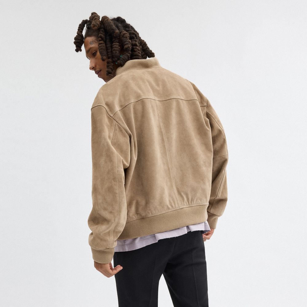 Beige Coach Lightweight Suede Men Jackets | PH_CH68271