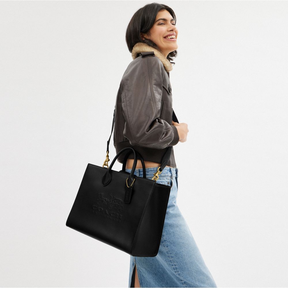 Black Coach Ace 35 Brass Women Tote Bag | PH_CH41298