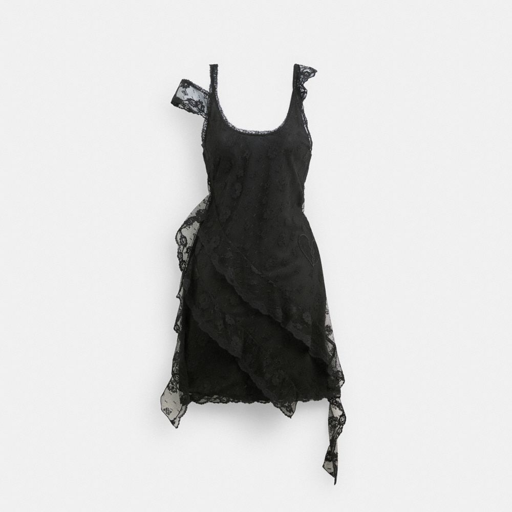 Black Coach All Over Lace Mini Women Dress | PH_CH13398