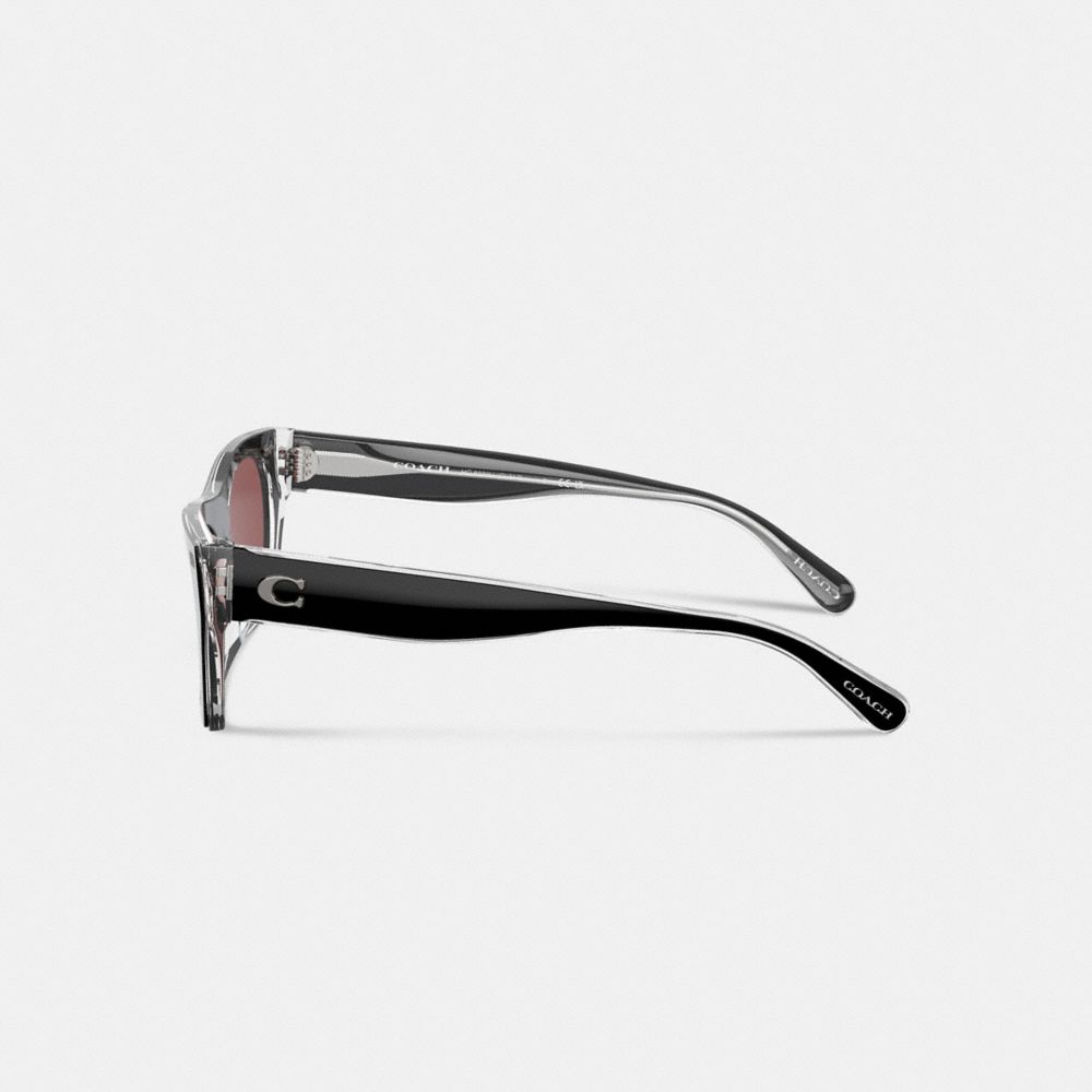 Black Coach Beveled Signature Square & Clear Women Sunglasses | PH_CH60968