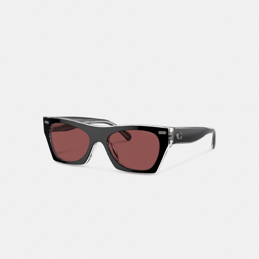 Black Coach Beveled Signature Square & Clear Women Sunglasses | PH_CH60968