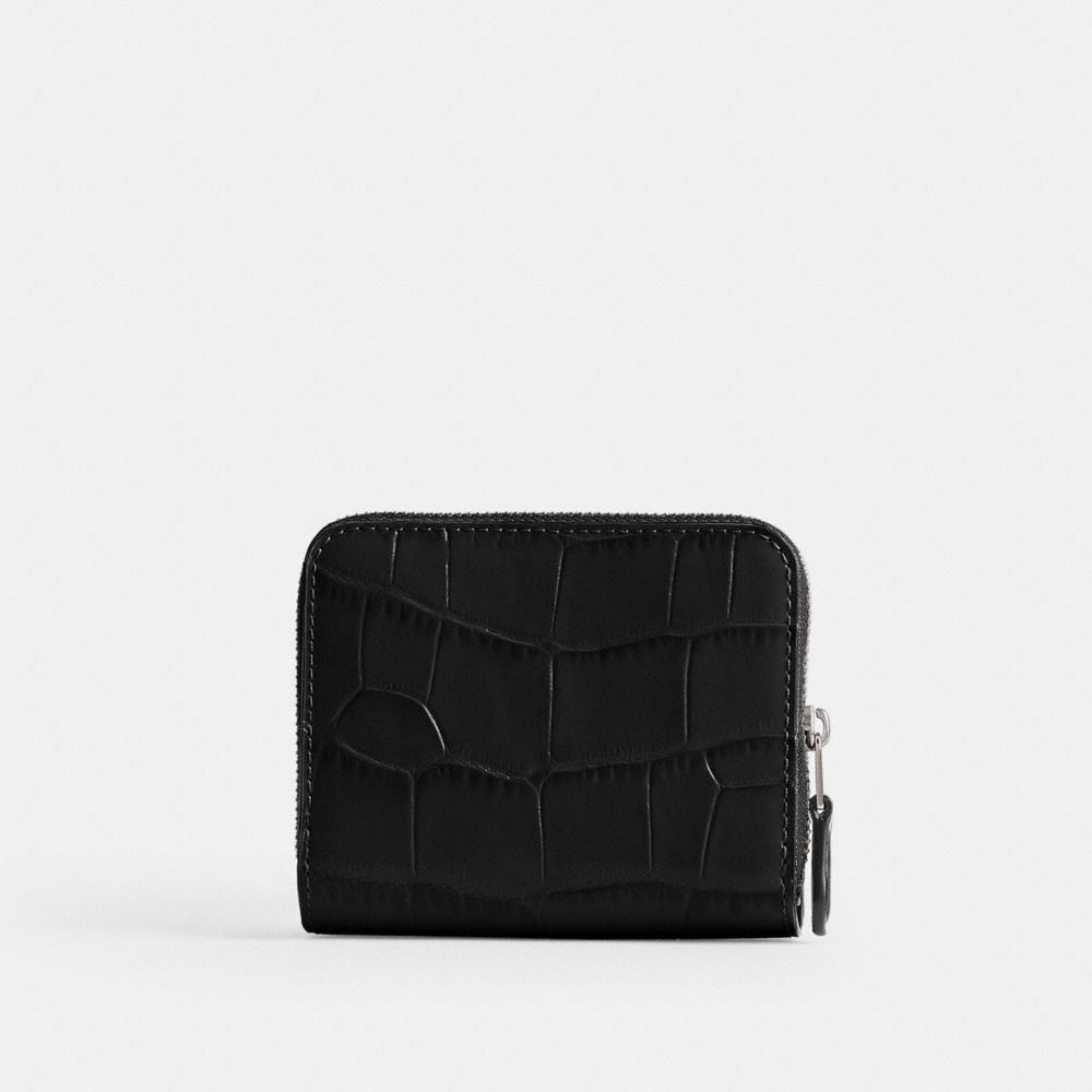 Black Coach Billfold Croc Embossed Leather Women Small Wallets | PH_CH67287