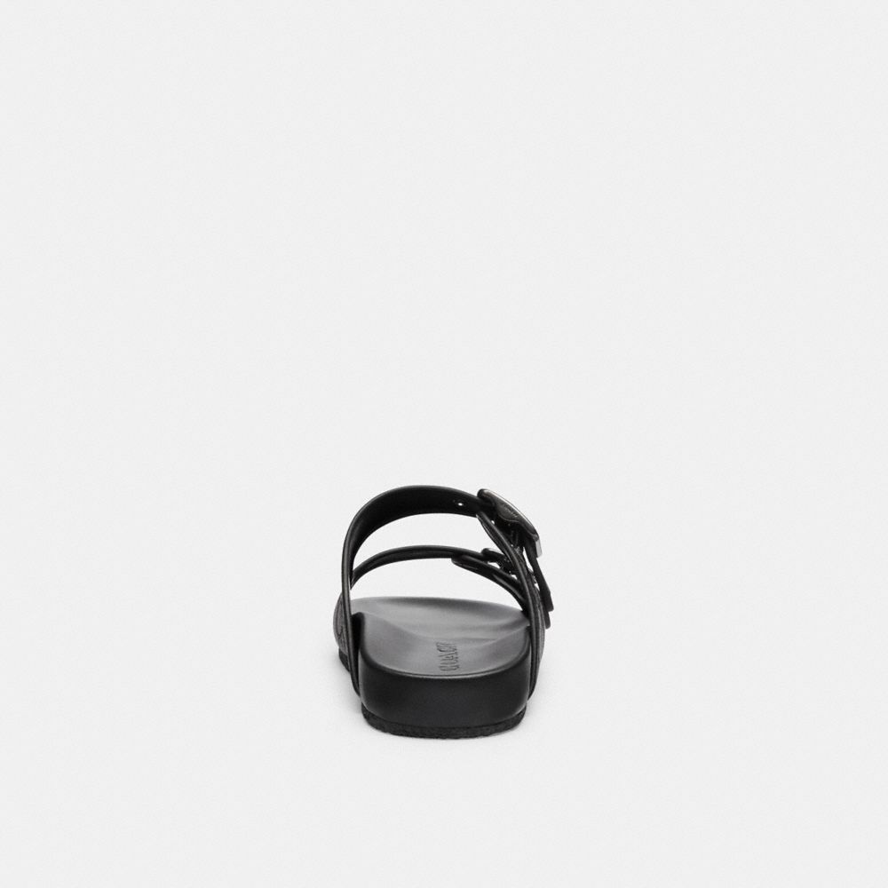 Black Coach Buckle Strap In Signature Jacquard Men Sandals | PH_CH90883