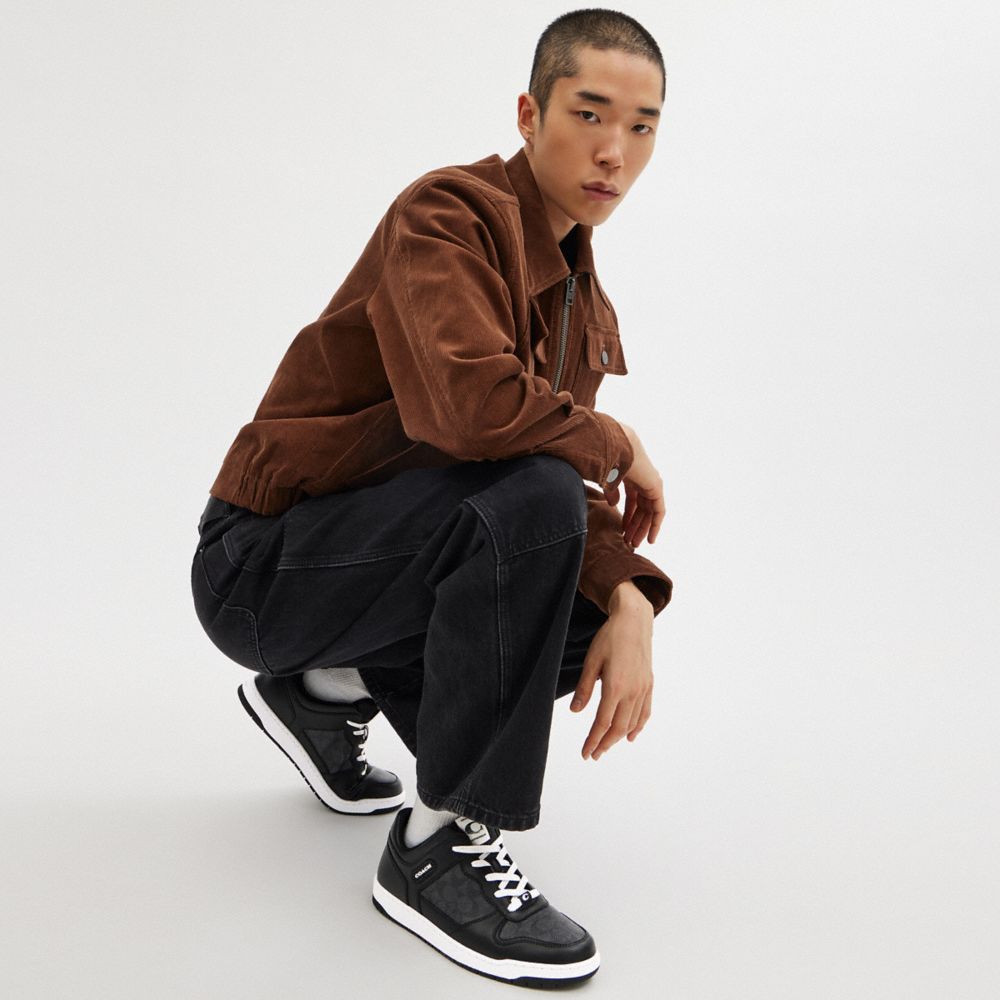 Black Coach C201 In Signature Men Sneakers | PH_CH79965