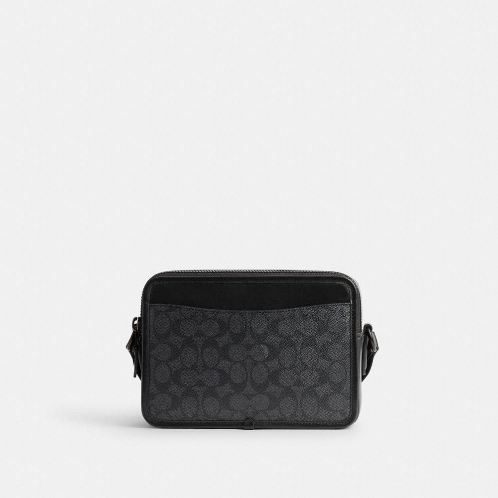 Black Coach Charter 24 In Signature Canvas With Graphic Men Crossbody Bags | PH_CH63678