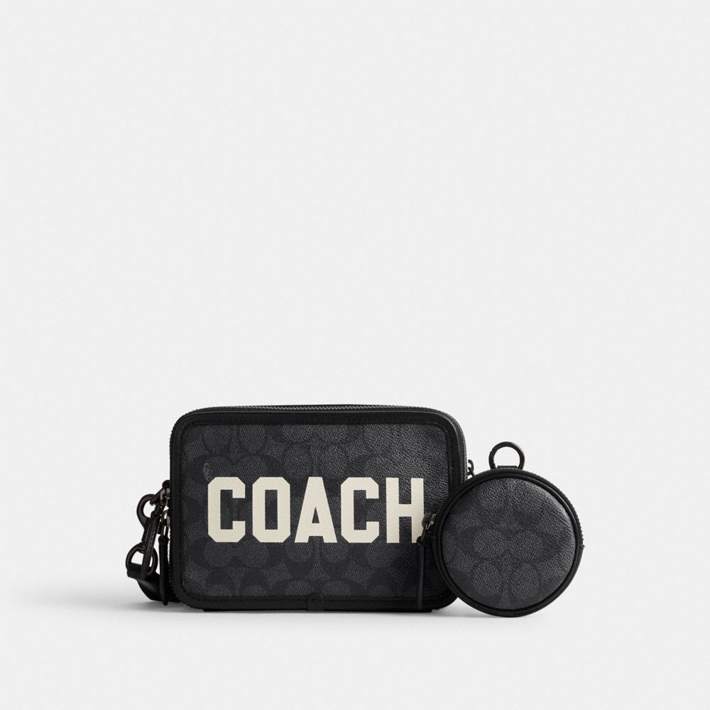 Black Coach Charter In Signature Canvas With Graphic Men Crossbody Bags | PH_CH10880