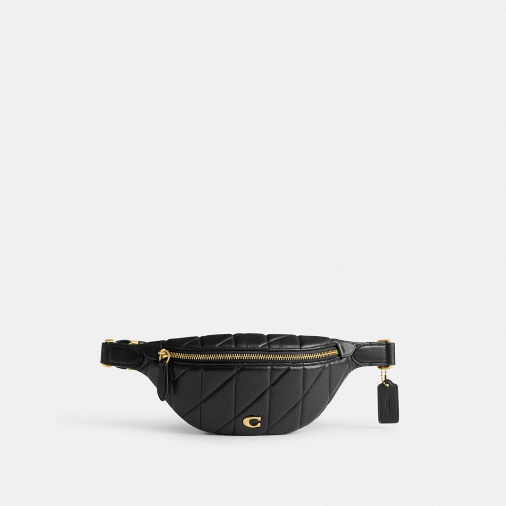 Black Coach Essential Belt With Pillow Quilting Brass Women Belt Bags | PH_CH30646